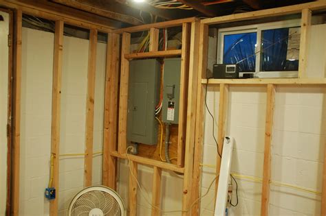 frame around basement window & electrical panel 